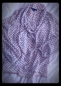 Tie neck pattern blouse